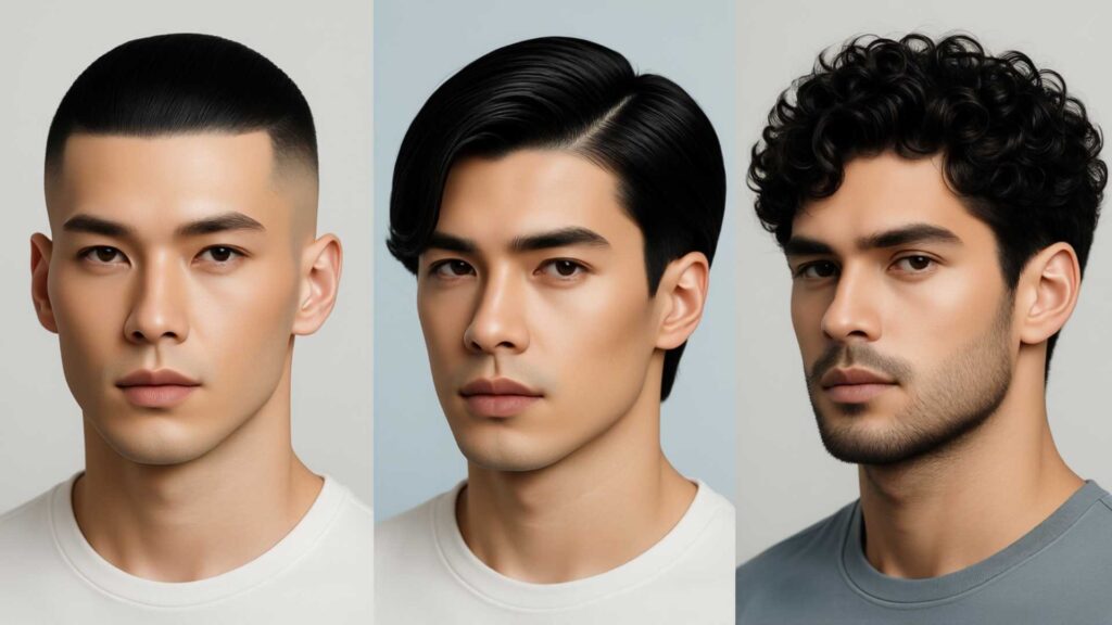 men hairstyle for heart face shape
