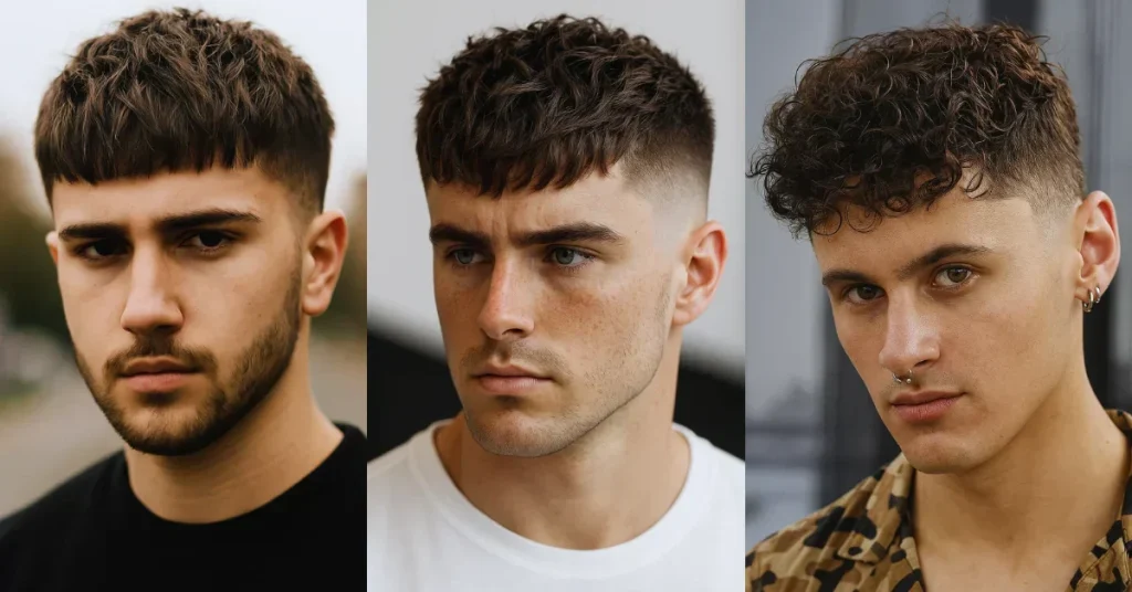 curly fringe haircut men